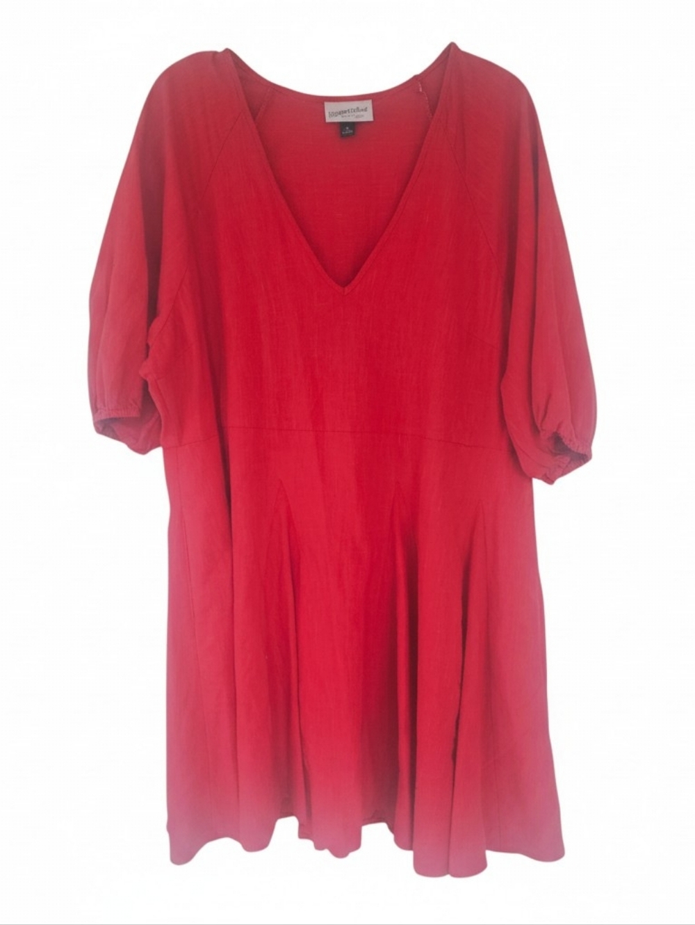 Universal Thread Red V-neck Puff Sleeve Mini Dress with Pockets XL